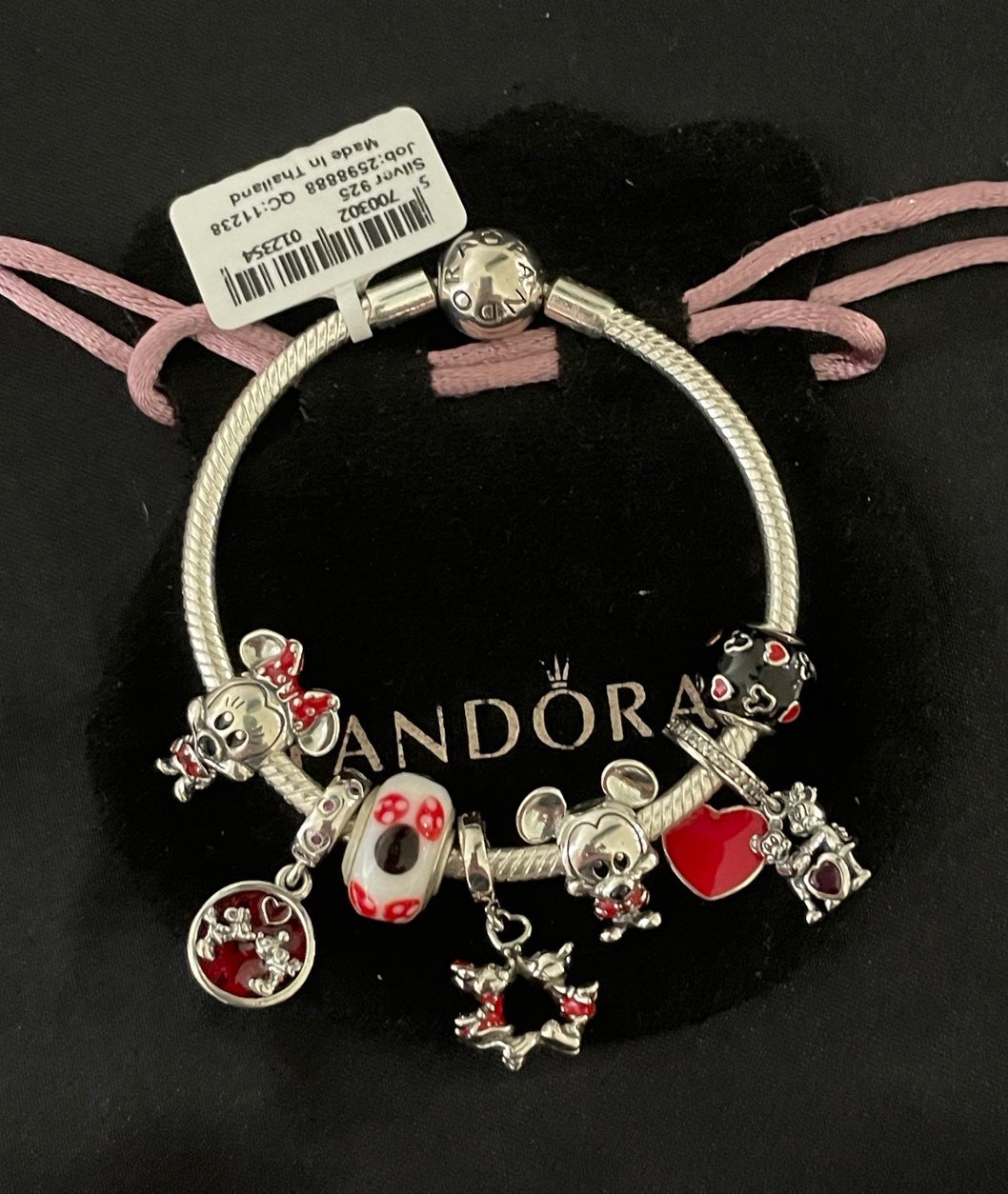 Pandora Bracelet with Mickey and Minnie Themed Charms