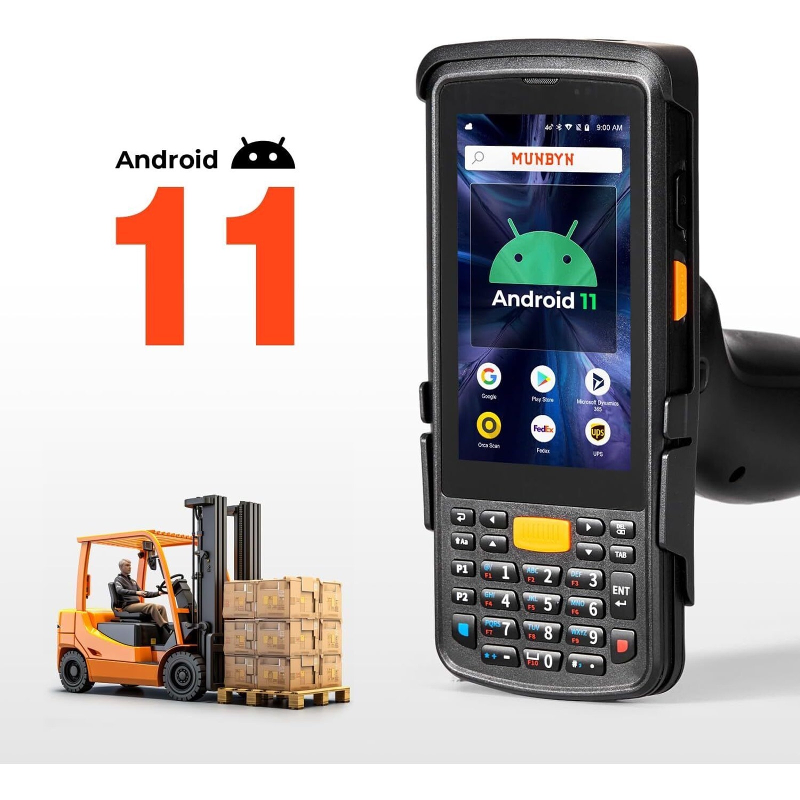 MUNBYN Android 11 Barcode Scanner 4G+64G Memory Zebra SE4710 2D/1D/QR Scanner 4G