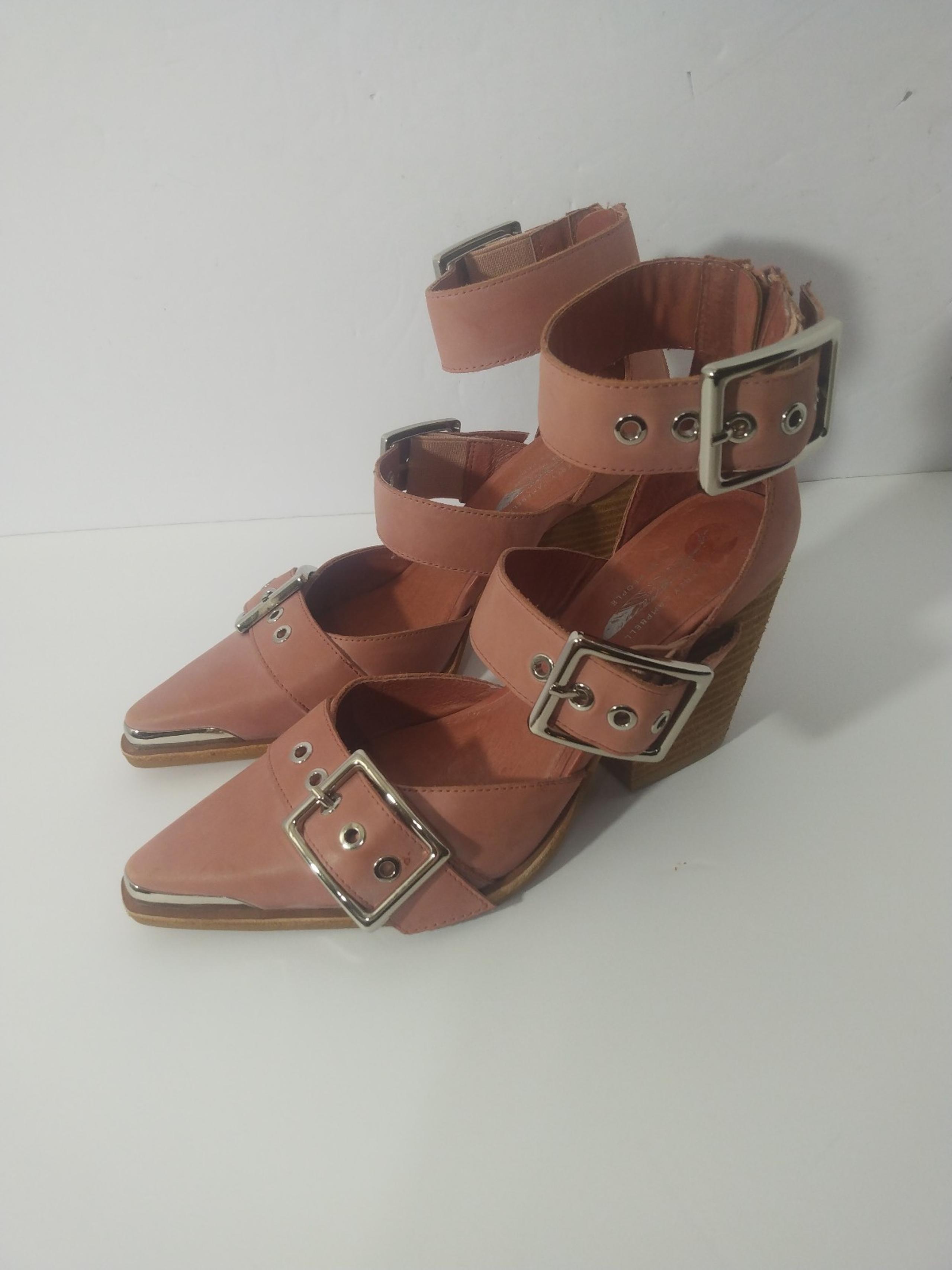 Womens Jeffrey Cambell Free People Hendrix Rose Block Heel Buckle Shoes Sz 8