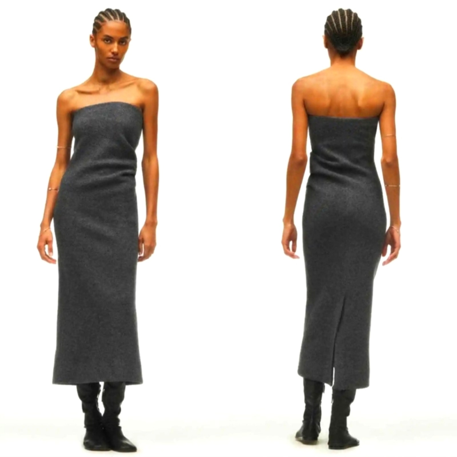 NWT ZARA WOOL DRESS LIMITED EDITION GRAY size M
