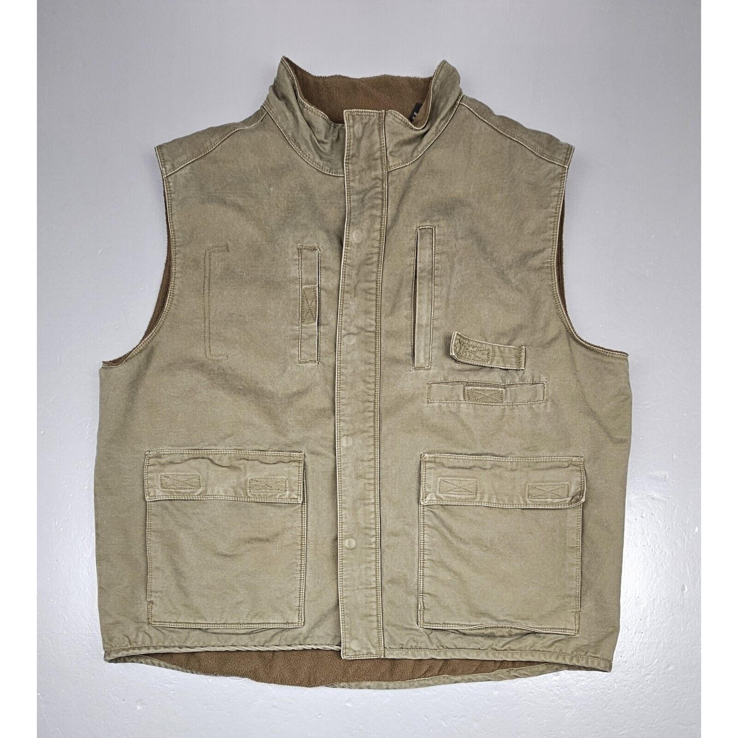 Redhead Vest Mens XL. Vintage Fleece Lined Full Zip Utility Multi Pockets.