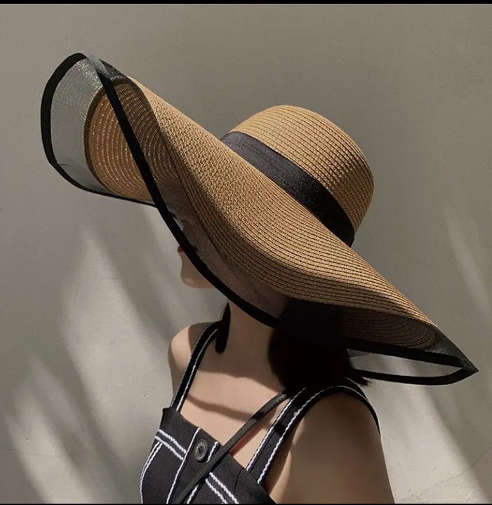 Brand New 50cm wide brim straw sunhat,beach hat