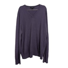 Banana Republic Luxury Blend Sweater Mens Size XL Purple Preppy V Neck Pullover