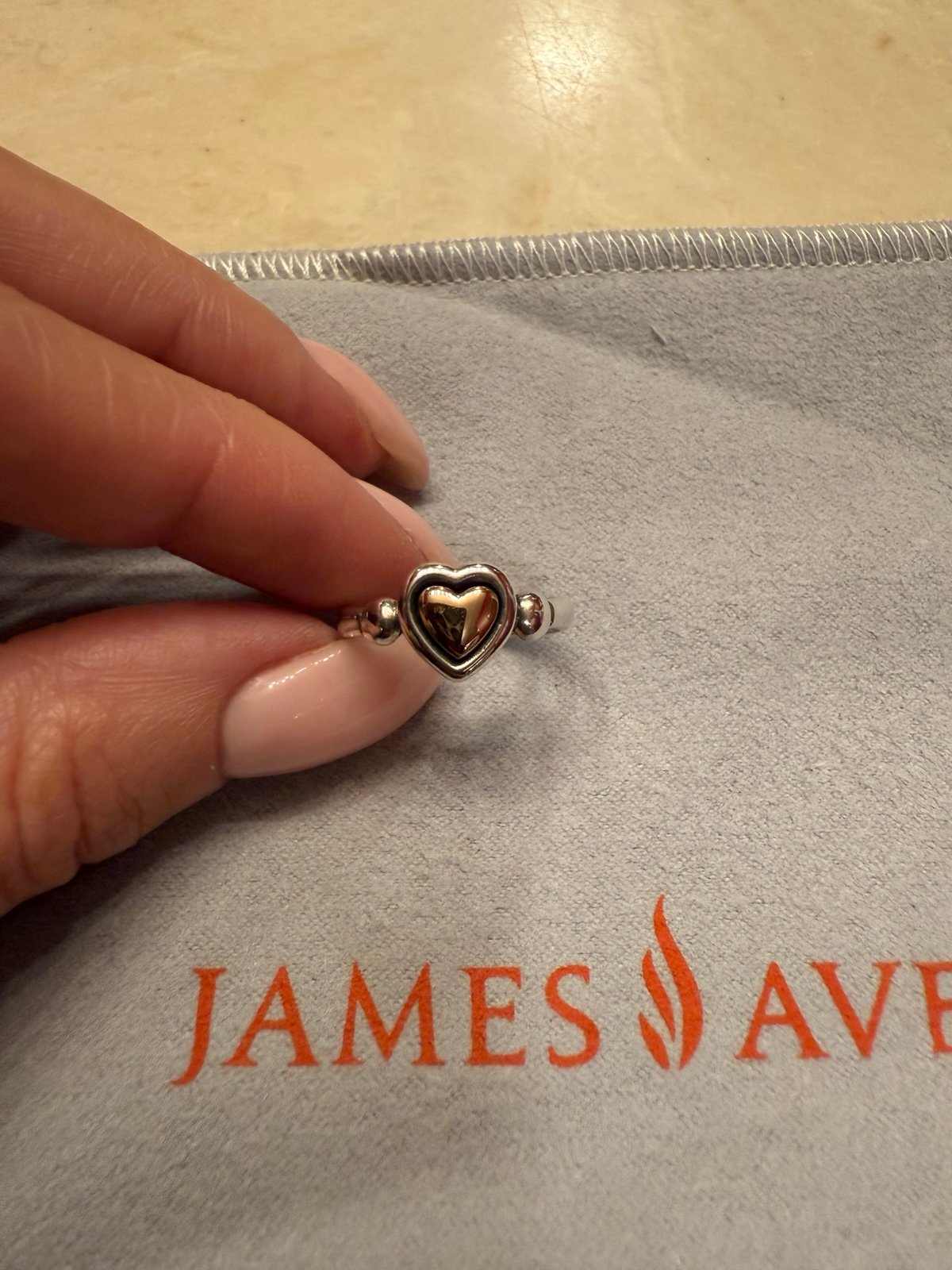 Retired James Avery true heart silver & 14k ring size 6