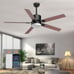 NEW Outdoor Ceiling Fans Lights with Remote 52 Inch LED Dimmable Garage Black