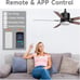 NEW Outdoor Ceiling Fans Lights with Remote 52 Inch LED Dimmable Garage Black