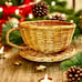 Vintage Wicker Teacup with Saucer shape Decorative Basket