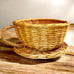 Vintage Wicker Teacup with Saucer shape Decorative Basket