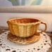 Vintage Wicker Teacup with Saucer shape Decorative Basket
