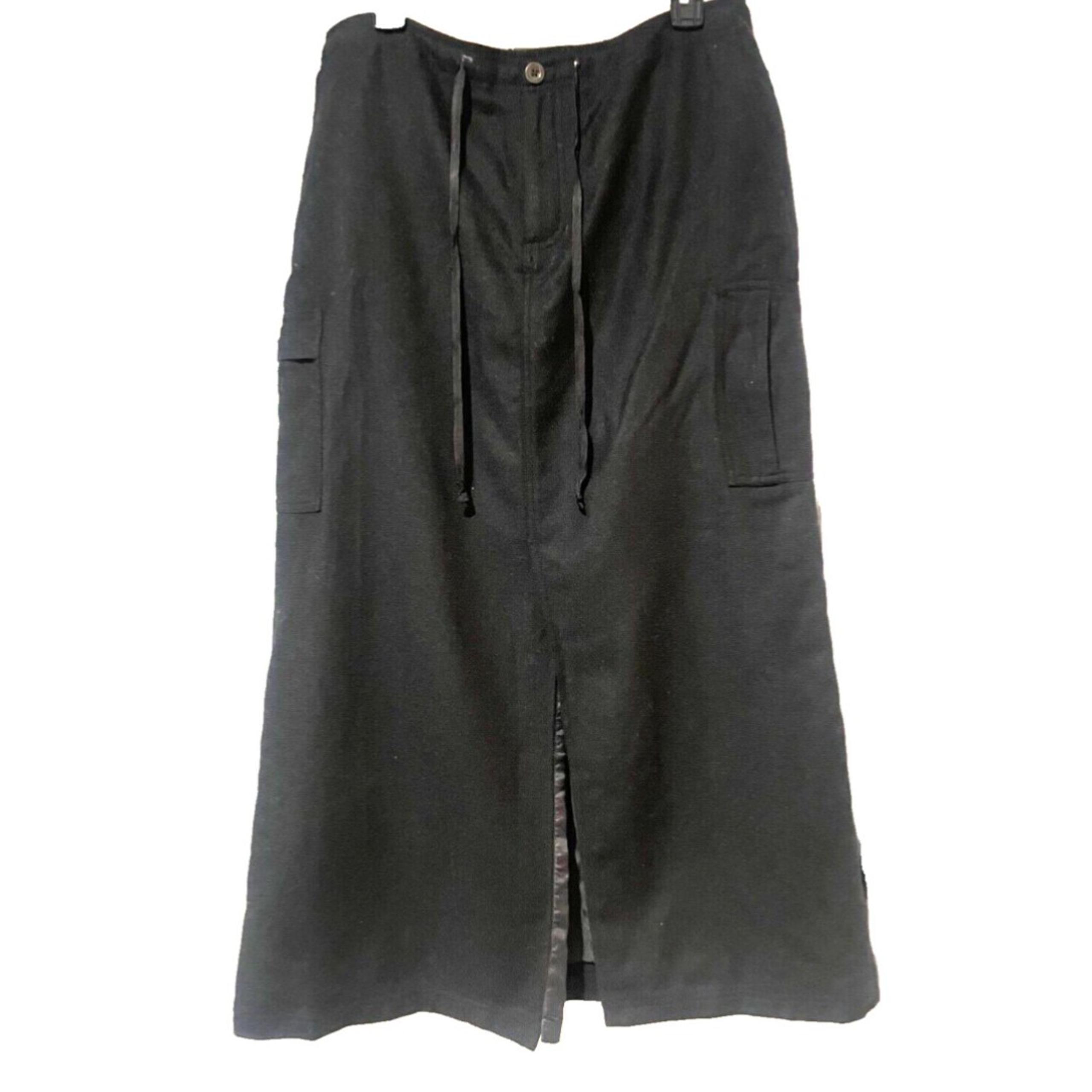 Eddie Bauer Women’s Wool Flannel Maxi Column Cargo Skirt size 12 Black