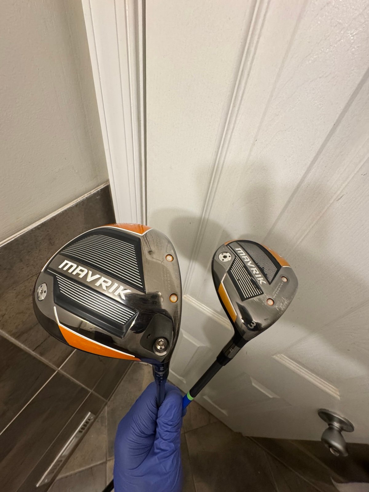 Callaway Mavrik Driver 9* & 3 FairwayWoods 15* Stiff Flex Right Handed