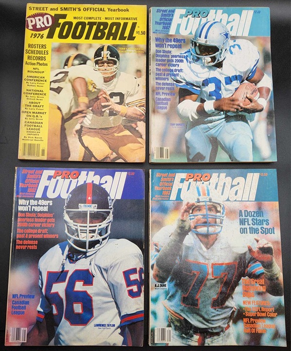 4 Vintage Street & Smith's Pro Football Official Yearbooks: 1976, 1982, 1983
