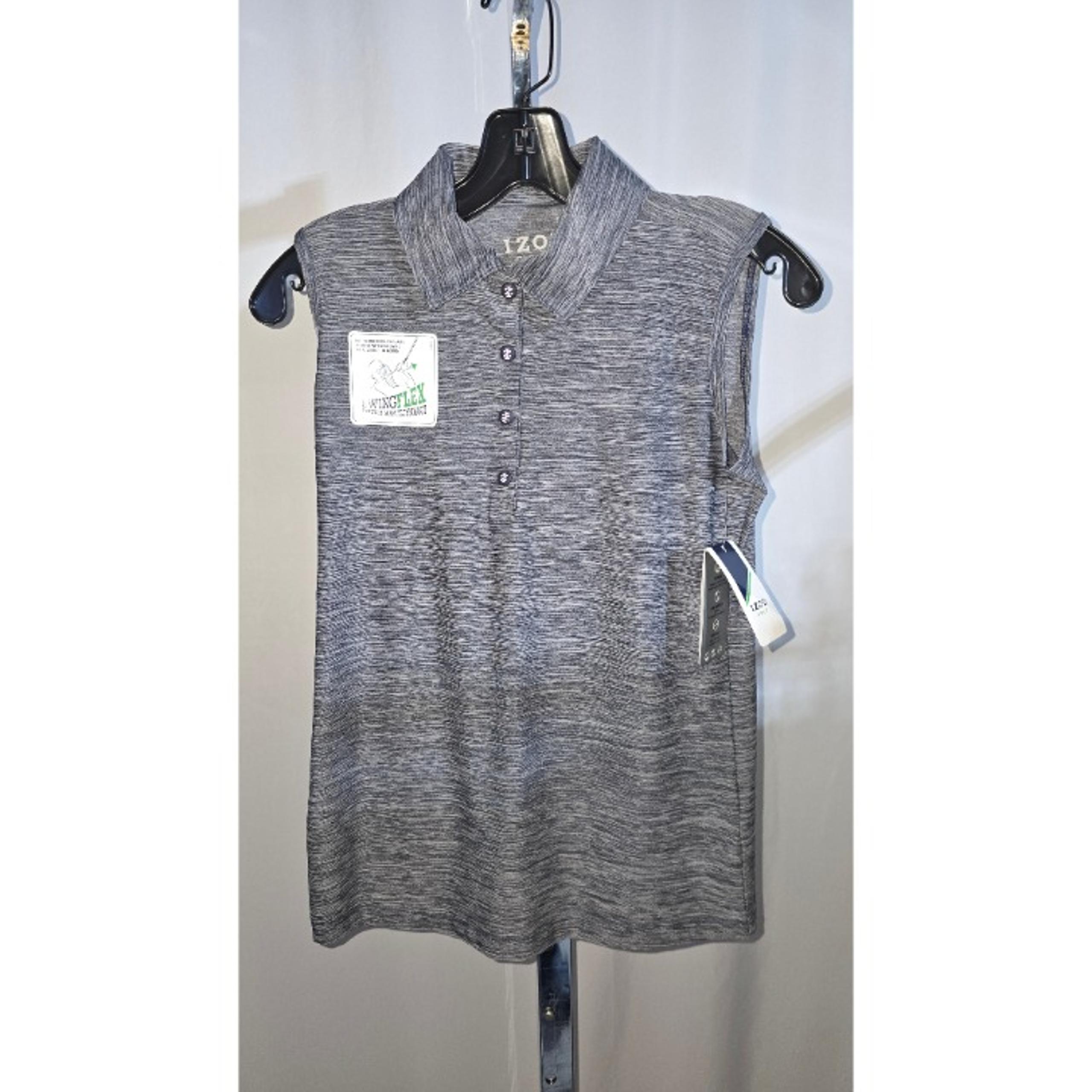 Izod Golf Women's Dark Blue/Grey Sleeveless Polo - XS