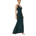 BHLDN Sz 26 Pine Emerald Green Deep V neckline Spaghetti strap Maxi Dress Gown