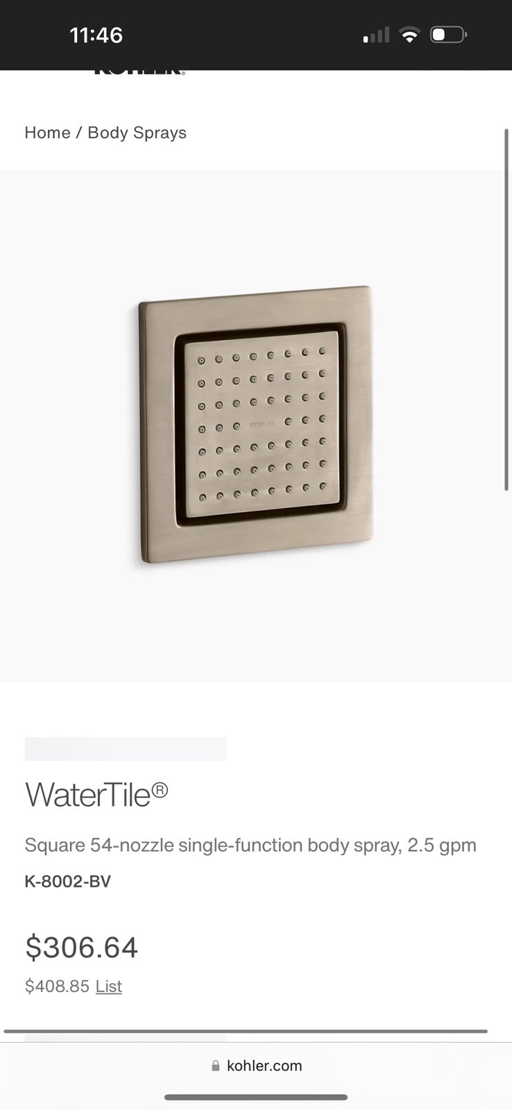 Kohler Shower head