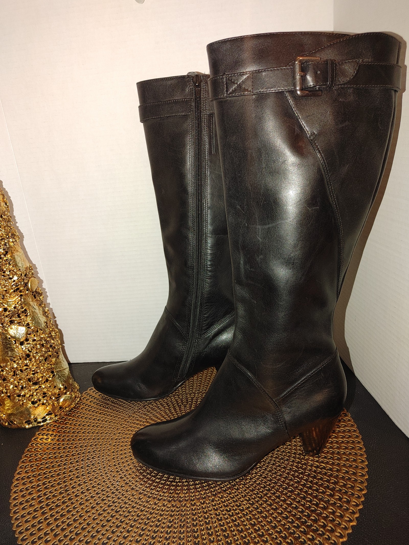 ECCO Hope Leather Boots Size 37 NWOT