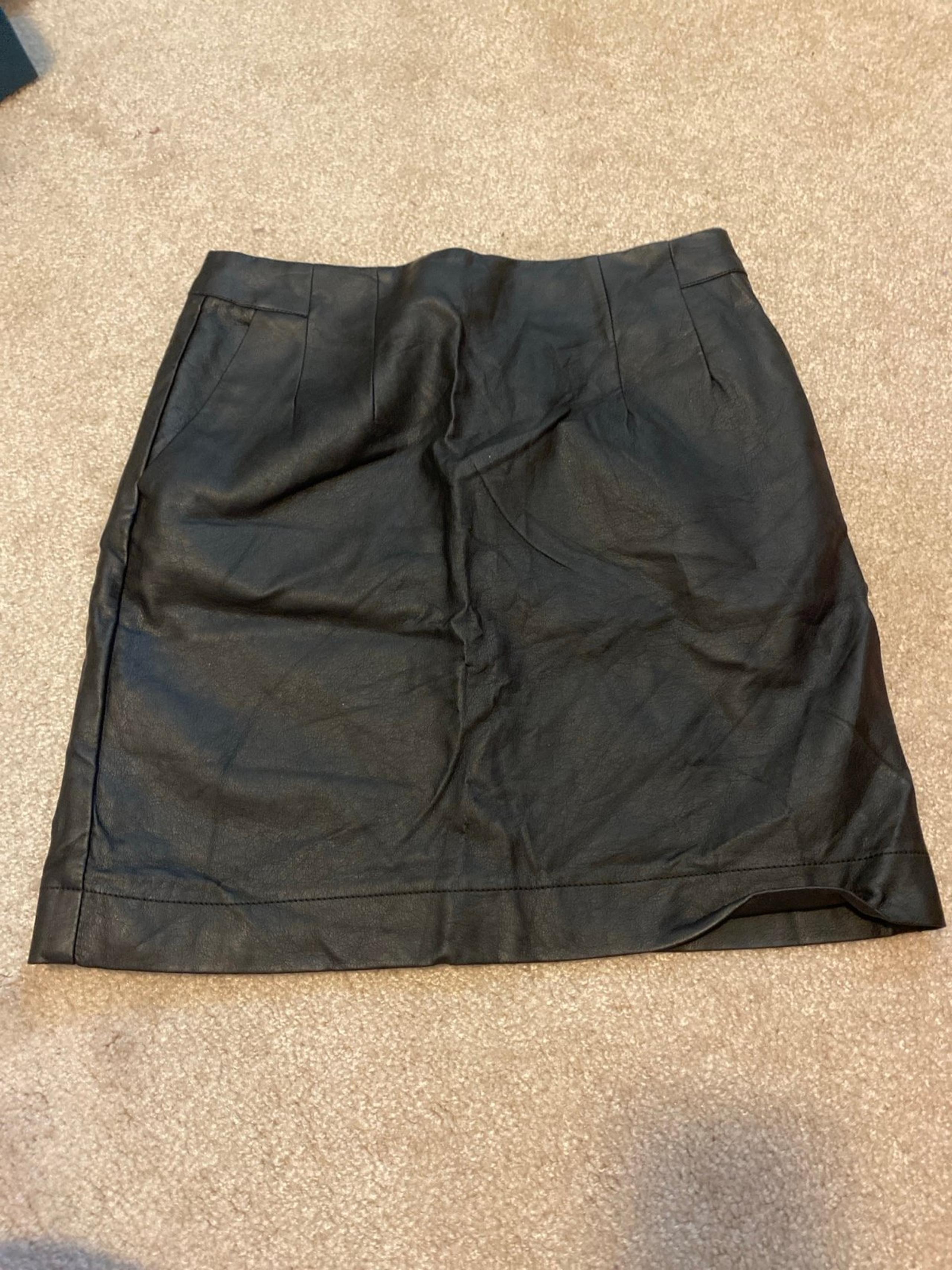 H & M Black Vegan Leather Mini Skirt