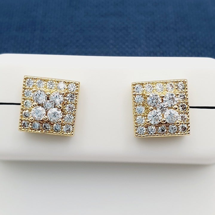 14K Gold Plated Cubic Zircon Earrings, INUS1BR326