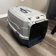2-Door Top Load Hard-Sided Dog and Cat Kennel Travel Carrier, 23-Inch