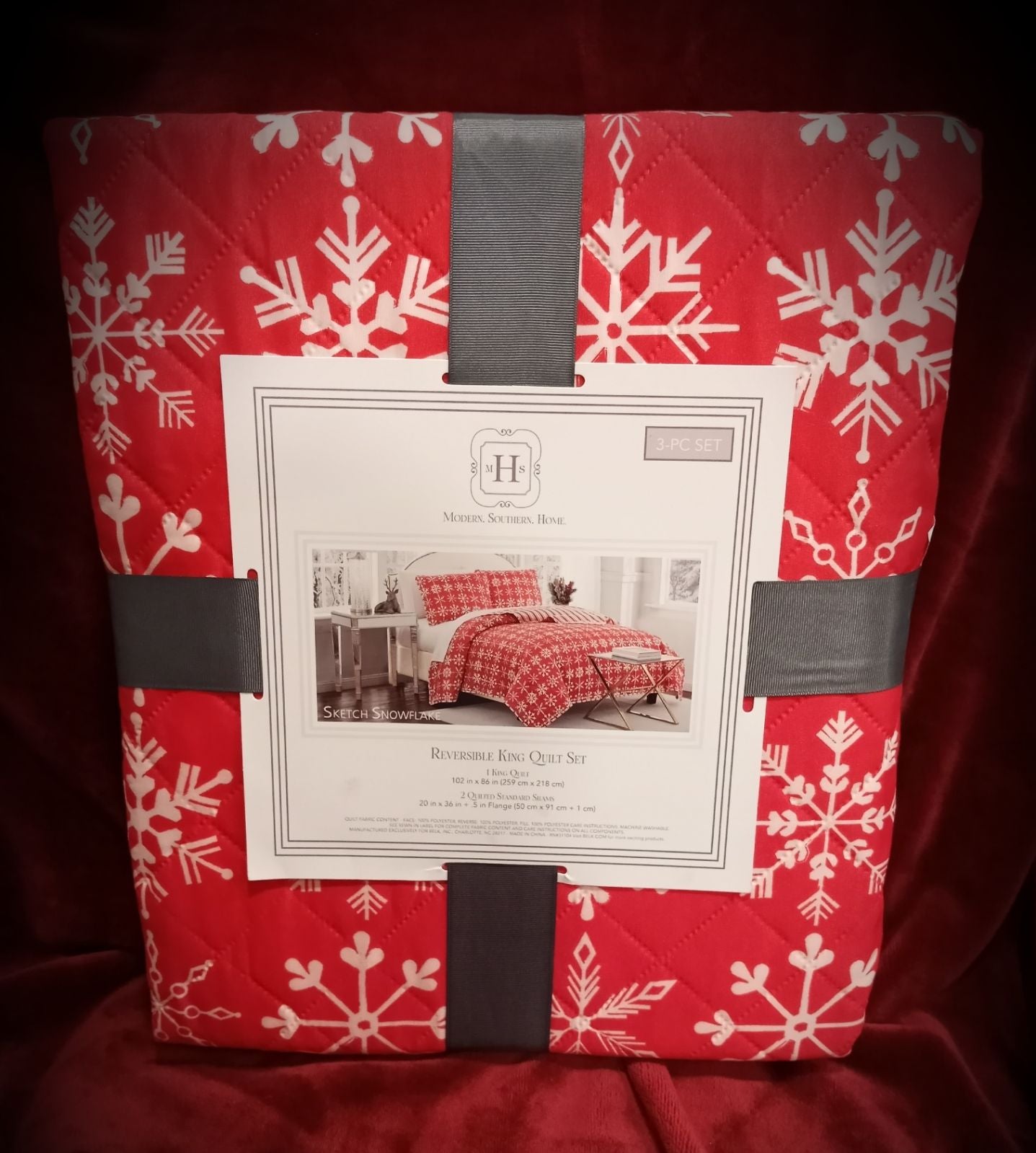 Christmas Reversible king Quilt Set