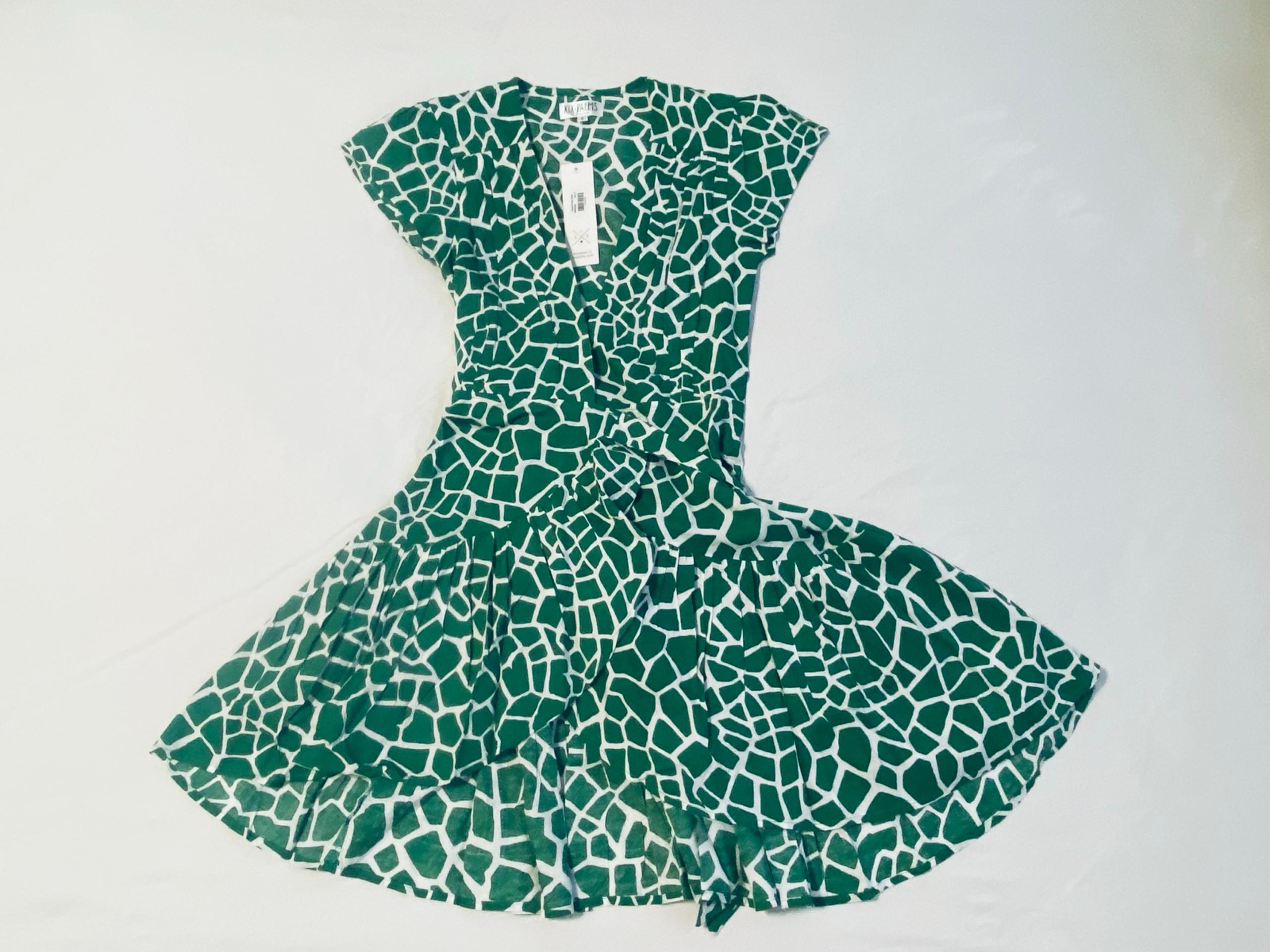 XIX Palms Green Giraffe Print Dress