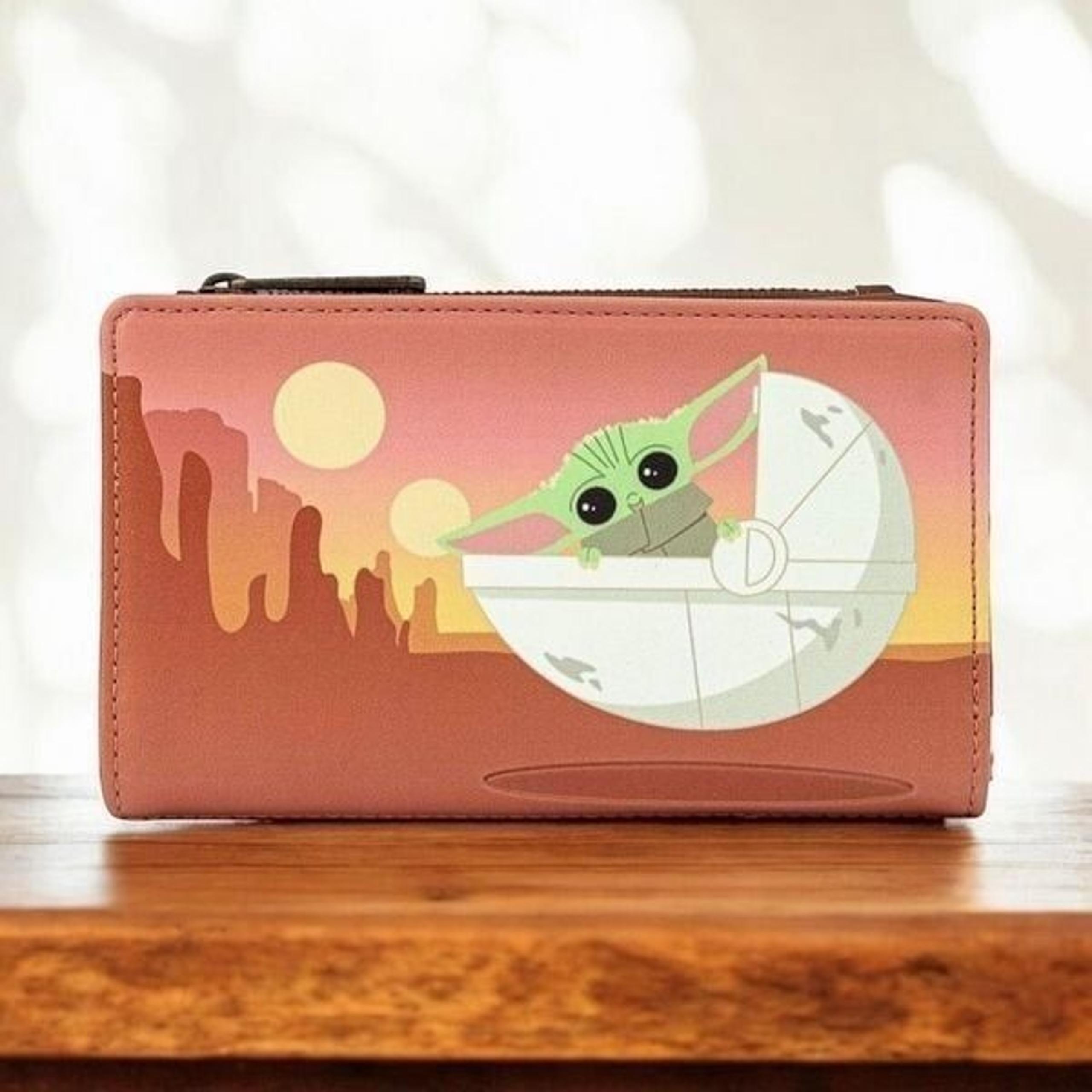 Loungefly Star Wars The Mandalorian Baby Yoda Wait For Me Faux Leather Wallet