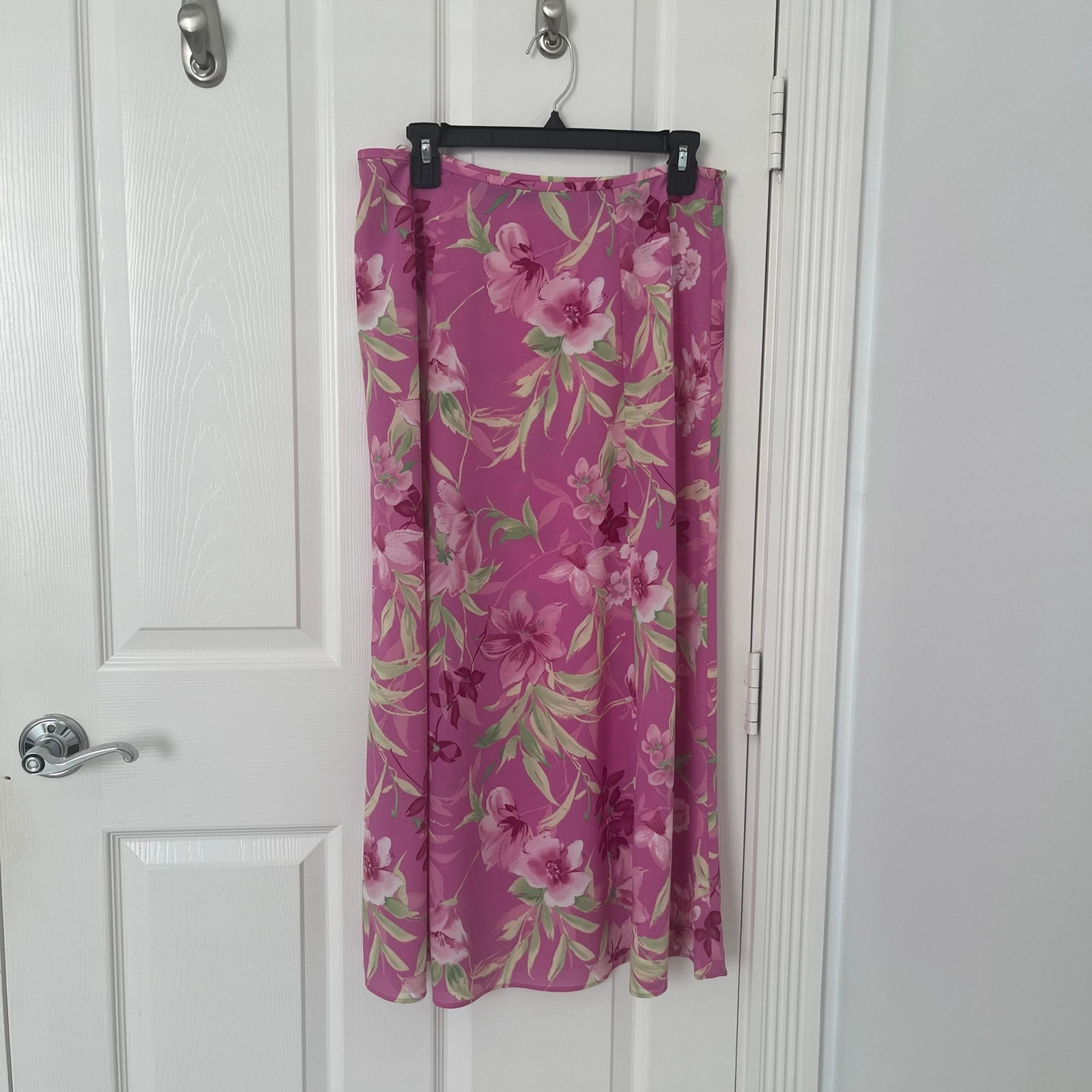 KASPER & COMPANY VINTAGE Women's Tropical Floral Chiffon Maxi Skirt | Size 12