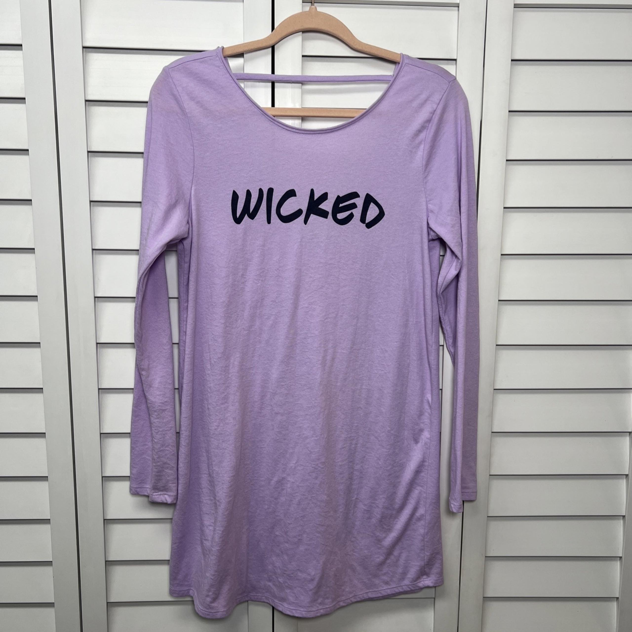 Victoria's  Secret Wicked Long Sleeve Sleep Shirt Night Gown Size Small Purple
