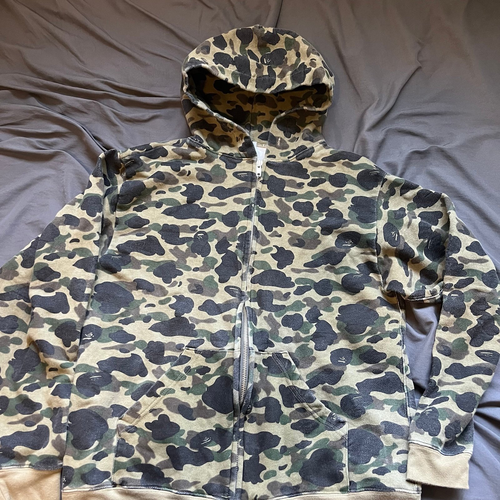 Bape 90s green camo full zip L