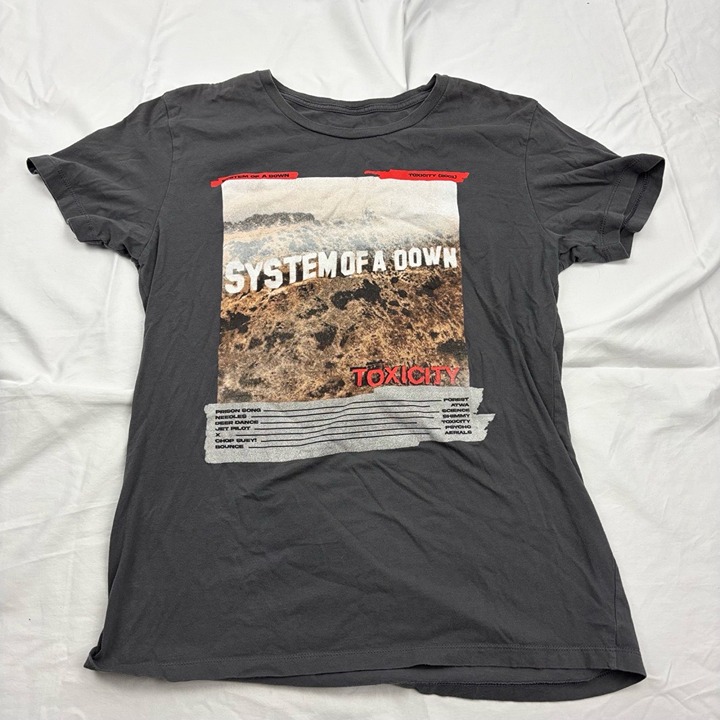Men's Size M Vintage 2001 Graphic T-Shirt Y2K System of a Down Concert Shirt