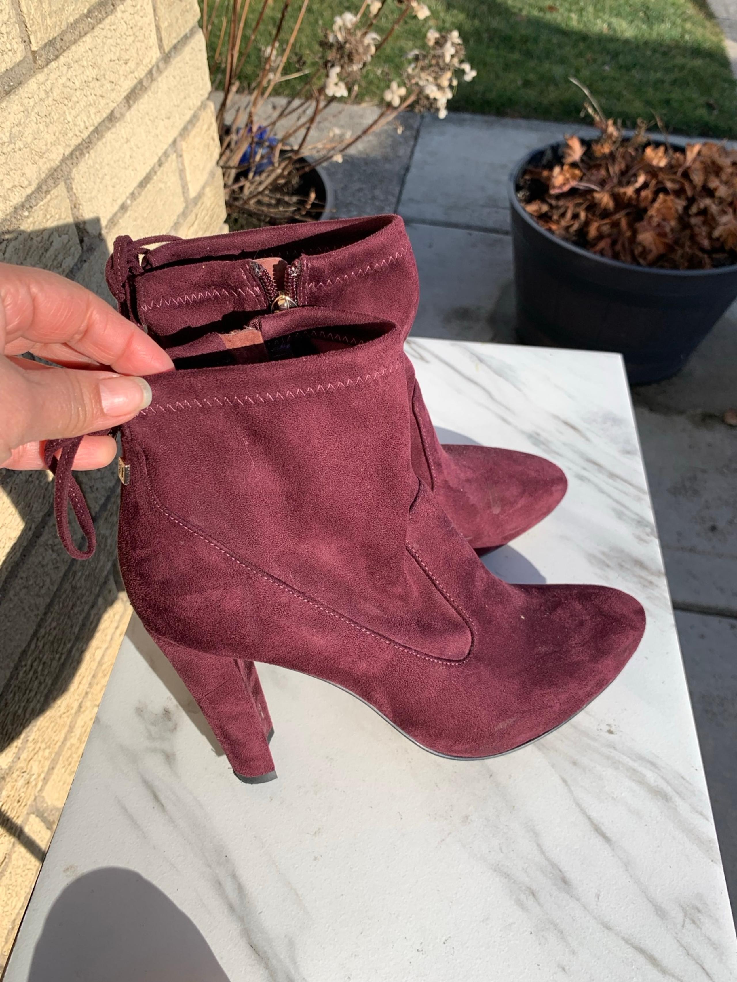 Ivanka Trump Suede Burgundy Boots Size 8.5