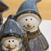 Folk Art Snowman Figurine Pottery Glazed Stoneware TII Collection Handcrafted