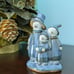 Folk Art Snowman Figurine Pottery Glazed Stoneware TII Collection Handcrafted