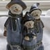 Folk Art Snowman Figurine Pottery Glazed Stoneware TII Collection Handcrafted