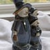 Folk Art Snowman Figurine Pottery Glazed Stoneware TII Collection Handcrafted