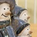 Folk Art Snowman Figurine Pottery Glazed Stoneware TII Collection Handcrafted