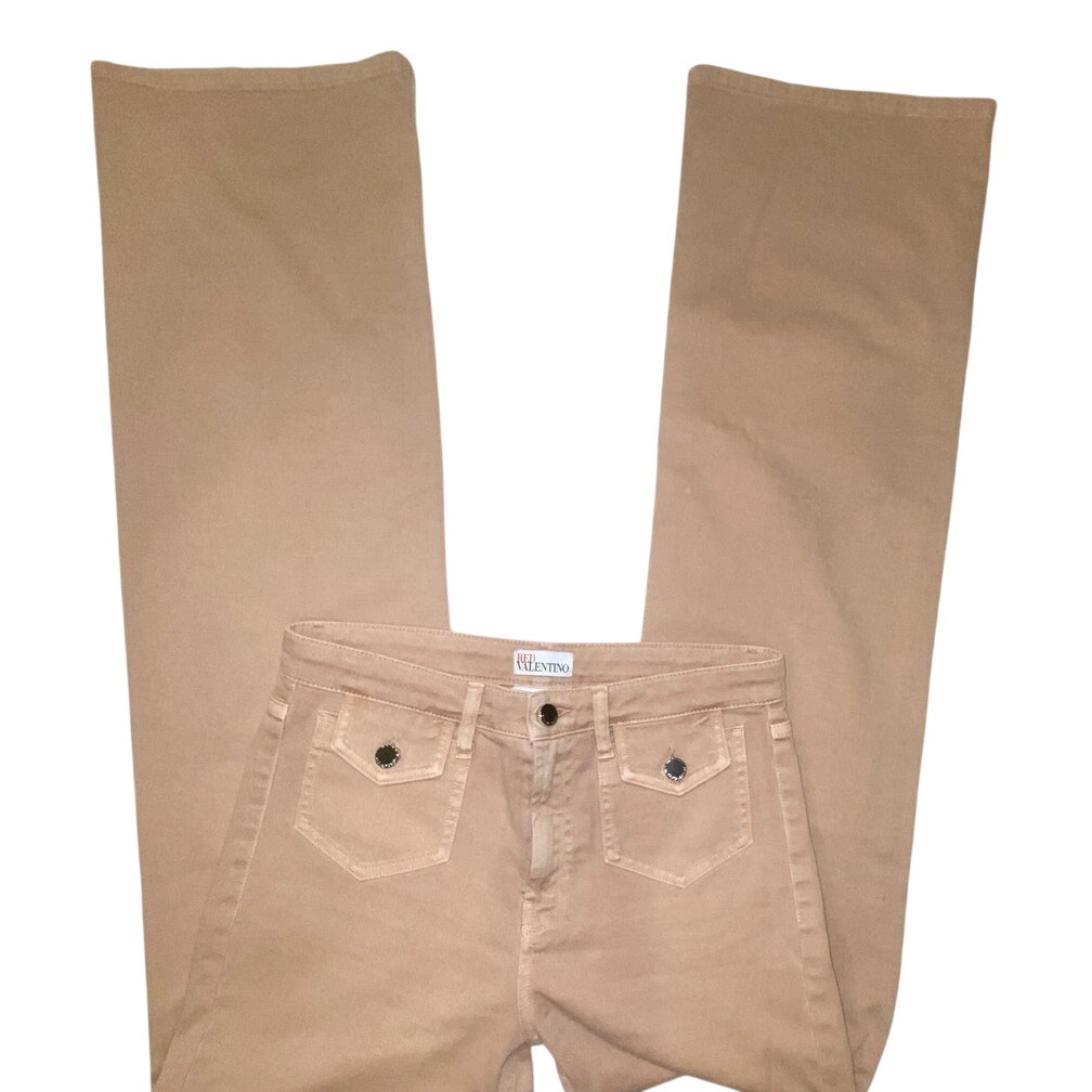 Womens Valentino Pink High Waisted Straight Leg Jeans