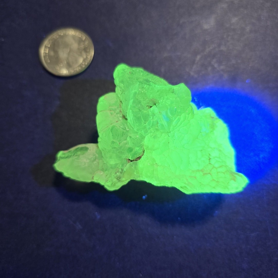 Large Hyalite Opal Specimen UV Reactive Glowing Gemstone Crystal Lapidary Rough
