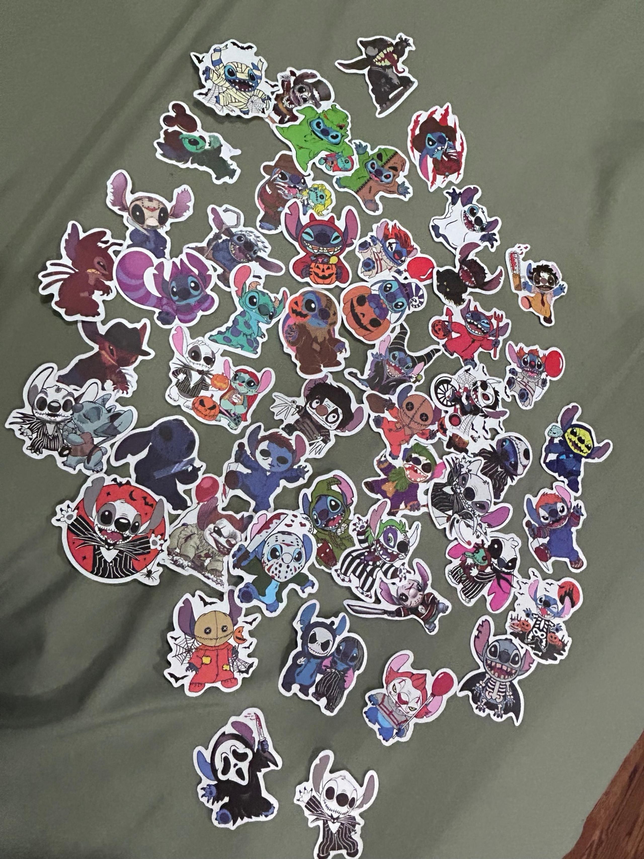 50PCS Halloween Horror Cartoon Lilo and Stitch Stickers