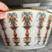 LENOX LIDO LARGE CENTERPICE BOWL IVORY/GREEN & brown urns. Excellent condition.