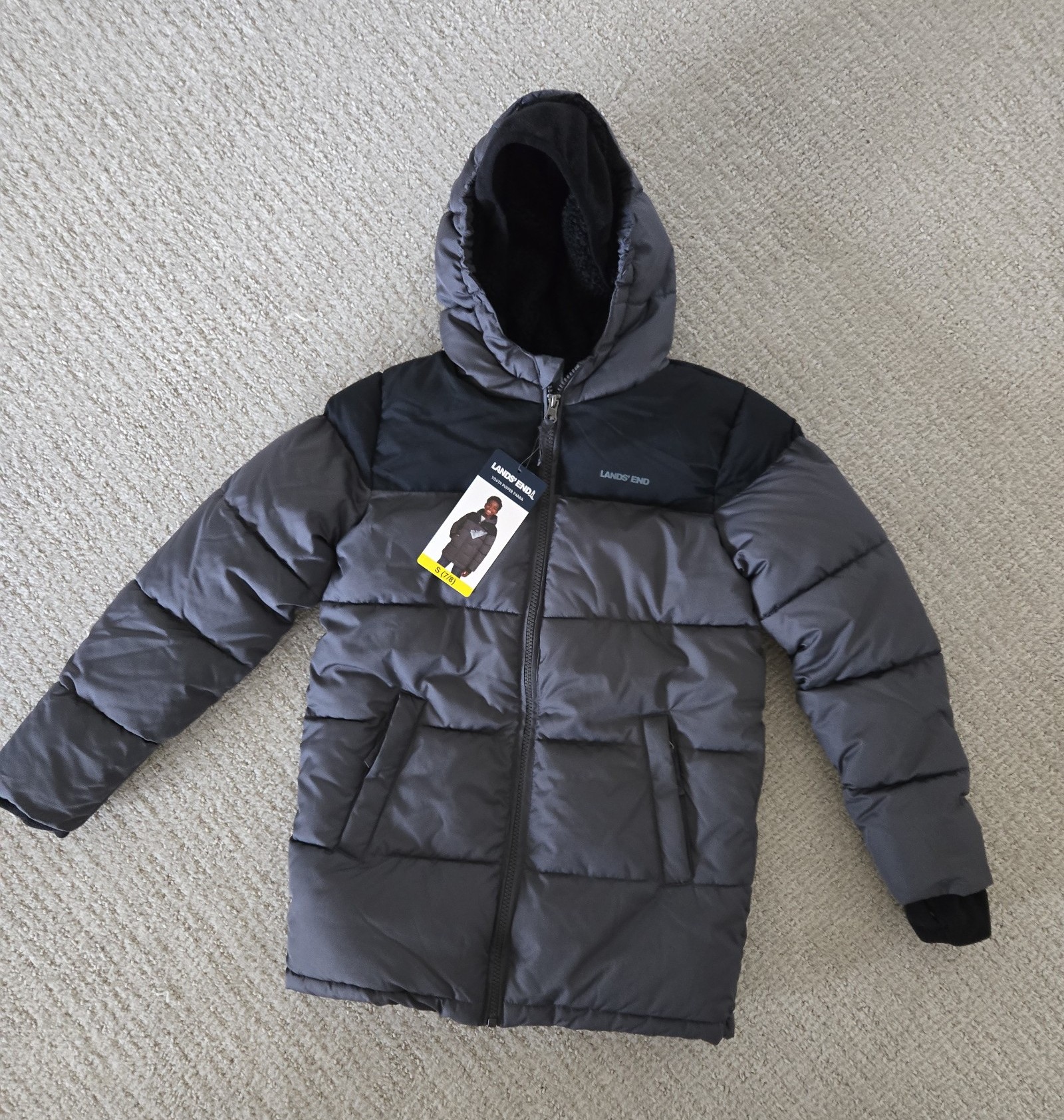 LANDS' END Boys' Puffer Jacket Size S (7/8)