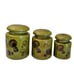 Vtg MCM 1969 LA Los Angeles Potteries Mushroom Canisters Set of 3 Rare Green HTF