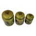 Vtg MCM 1969 LA Los Angeles Potteries Mushroom Canisters Set of 3 Rare Green HTF