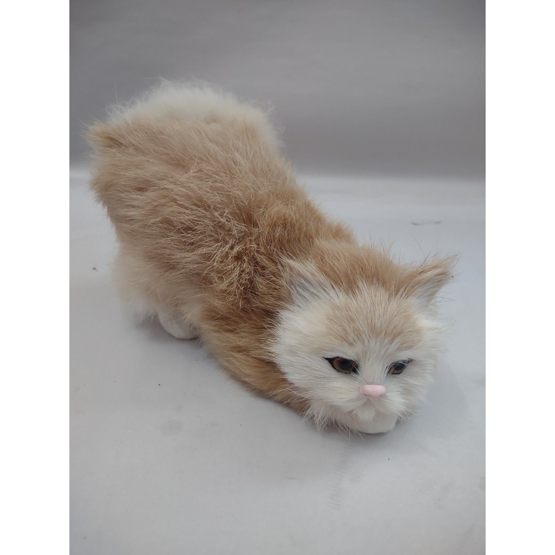Vintage Miniature Kitten REALISTIC Cat Furry Figurine Animal Rabbit Fur 6