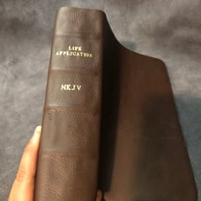 NKJV life application study bible large print New King James Version Leather