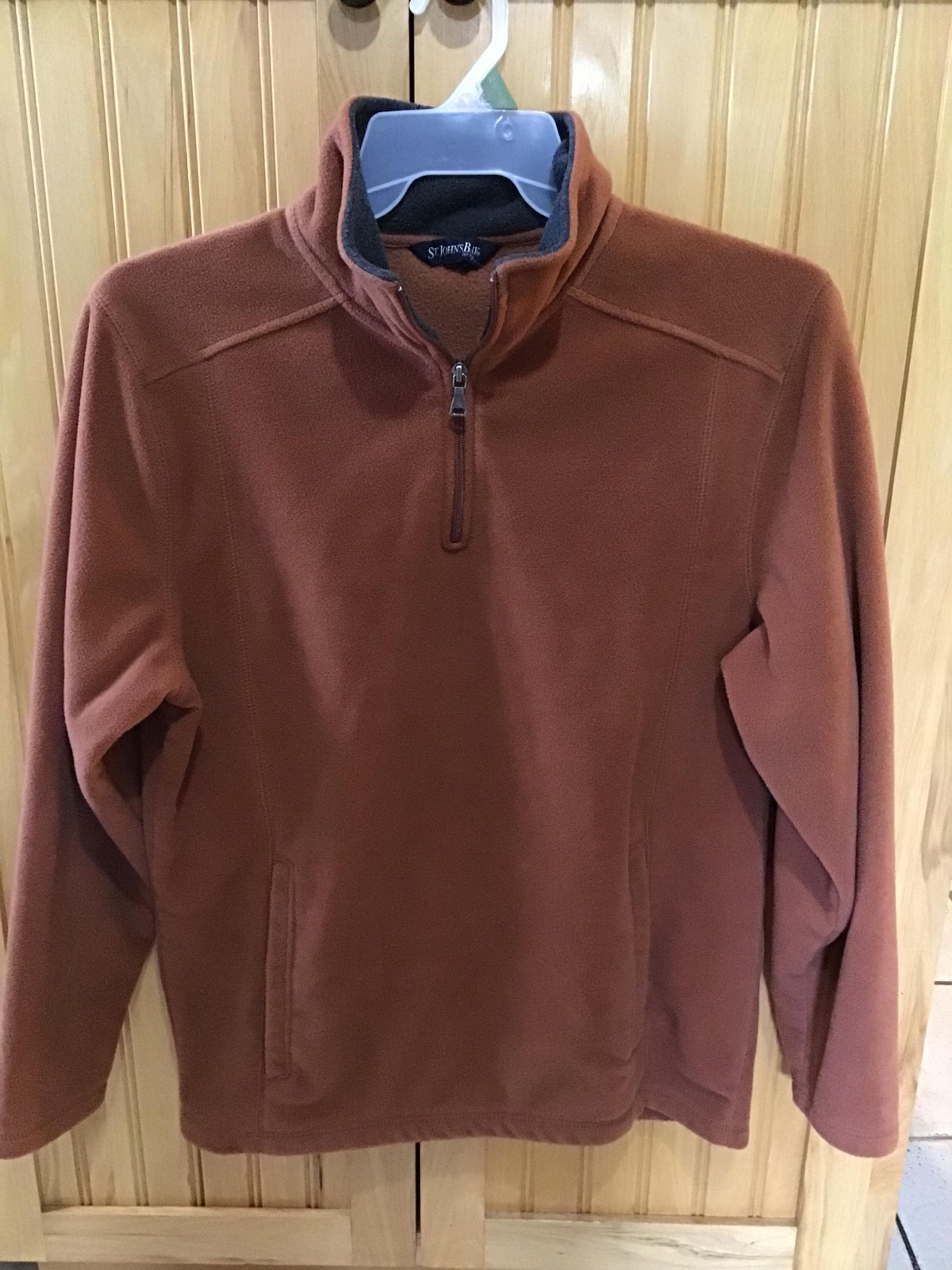 St John's Bay Pullover Sweater Men's Size M Medium Quarter Zip Rust Colored