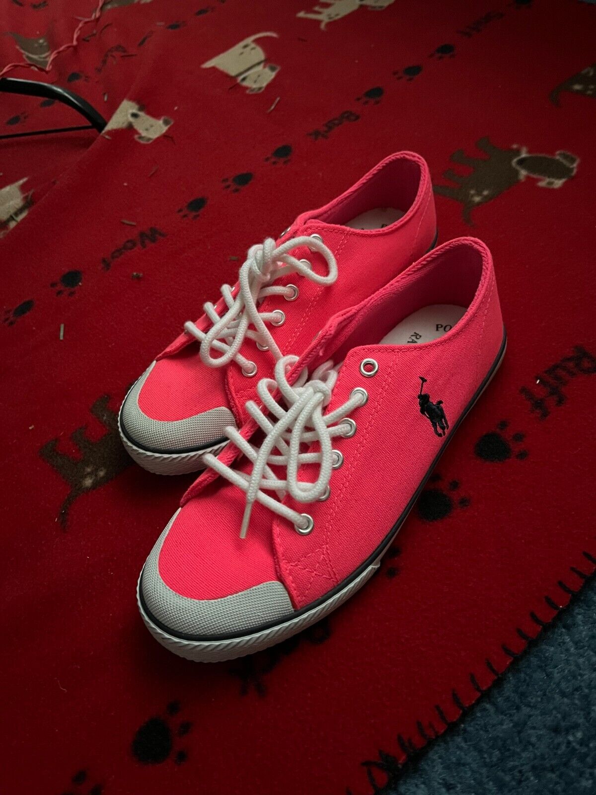POLO RALPH LAUREN Pink Canvas Sneaker Shoes Size 3.5