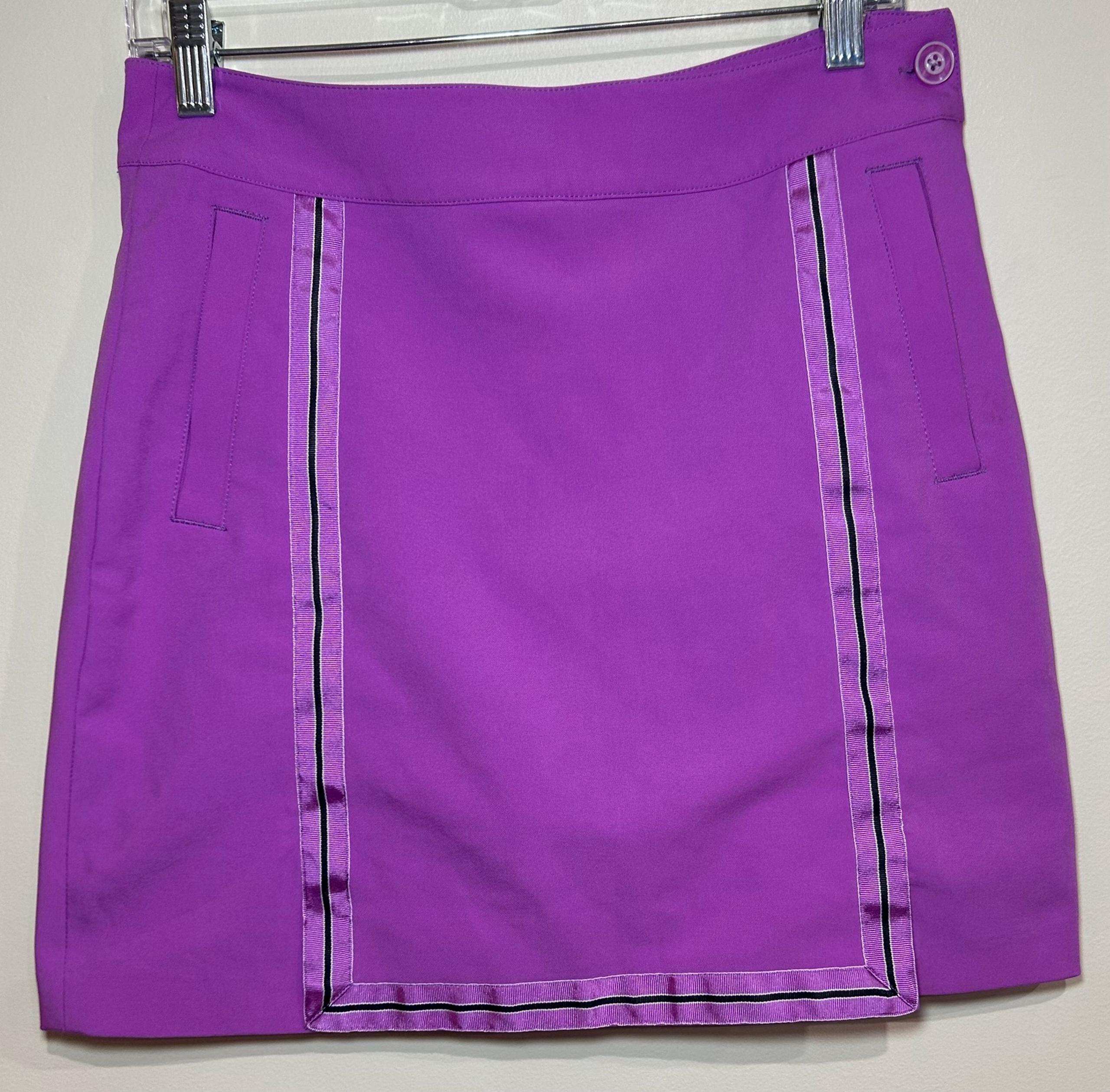 EP PRO Womens Golf Skort Skirt Purple Pockets Stretch Tennis Ribbon Trim Size 2
