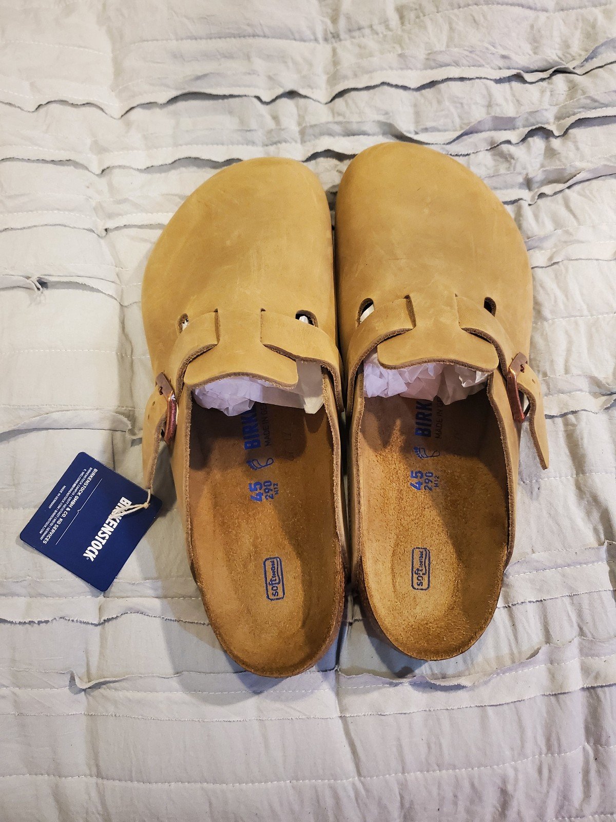 Birkenstock boston bs color tobacco brown leather regular wide