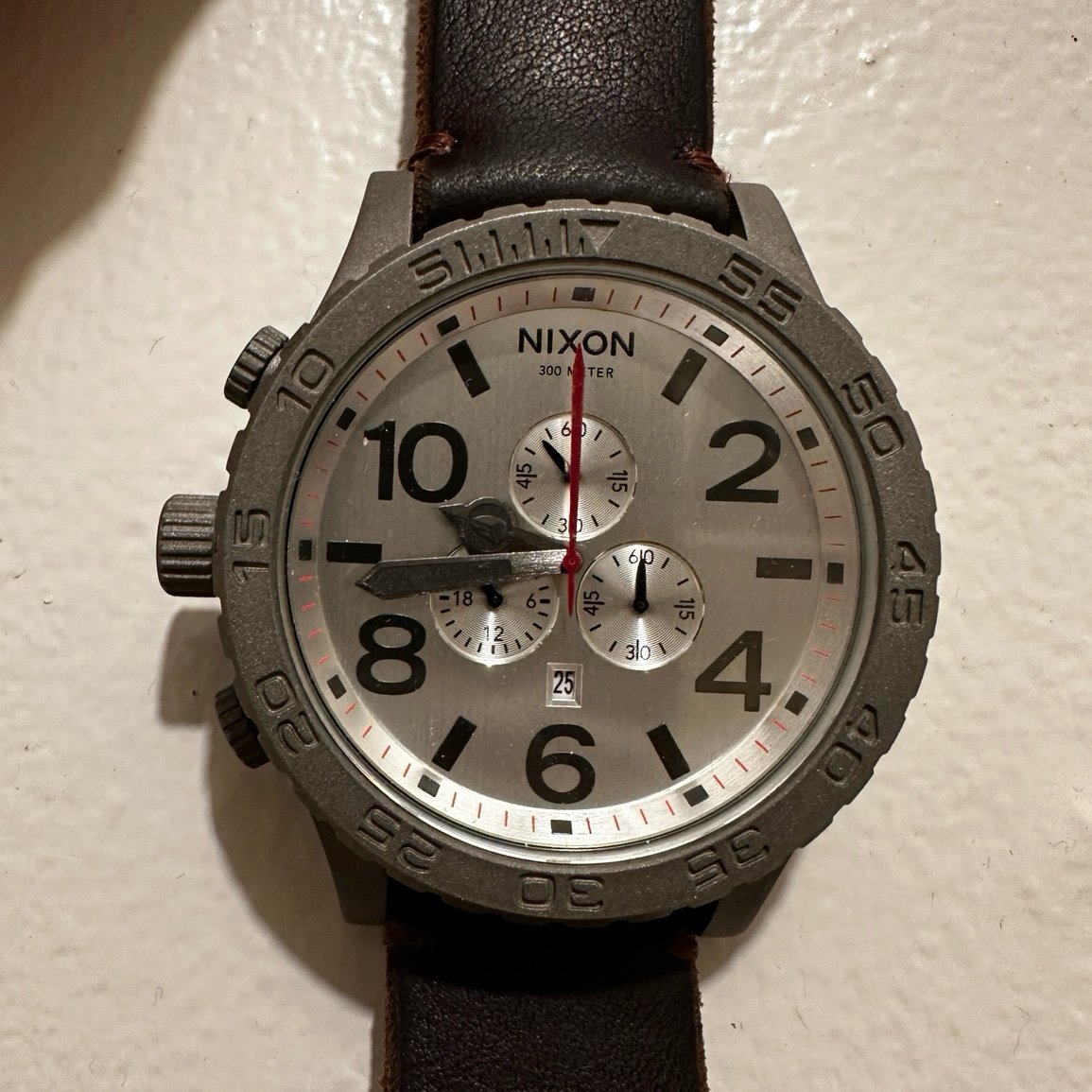 Nixon 51-30 Chrono Watch with Leather Strap